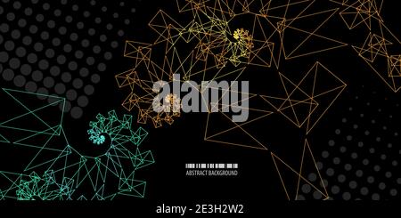 Modèle graphique abstrait et coloré avec plusieurs formes géométriques superposées Illustration de Vecteur