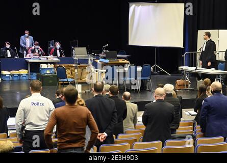 Illustration l'image montre une session dans le procès assizes de H. D. pour le meurtre de Galaad Titeux devant le tribunal des assises de Liège, mardi 19 Jalua Banque D'Images