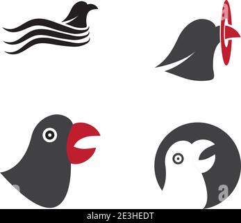 Définir Falcon aigle birdWave logo modèle vecteur symbole nature Illustration de Vecteur