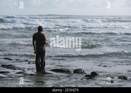 Indonésie Bali Pekutatan - Pantai Medewi - pêche à Medewi Plage Banque D'Images