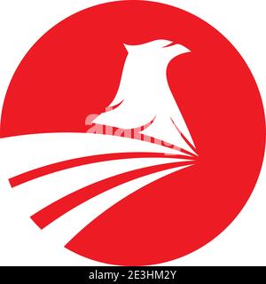Falcon aigle birdWave logo modèle vecteur symbole nature Illustration de Vecteur