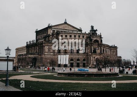 Allemagne, Saxe, Dresde, place du théâtre Banque D'Images