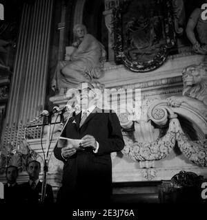 Le Président Georges Pompidou prononce un discours à Lyon, en Rhône, en France Banque D'Images