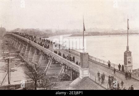 Le pont routier près de Varsovie dans les années 1960. Banque D'Images