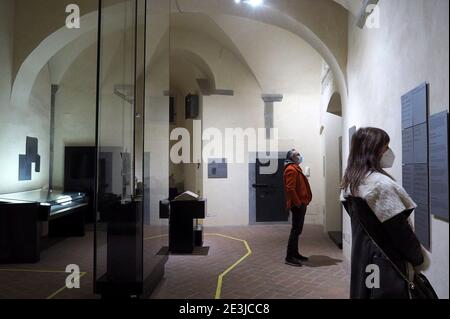 Italie, région Toscane, Cortona (Arezzo), 18 janvier 2021 : Premier jour de la réouverture du musée MAEC (Museo Accademia Etrusca Cortona) après le Banque D'Images