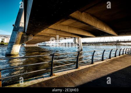 Southport front de mer & Promenade, Ocean Plaza, Ramada Hotel, Bliss Hotel, Genting Casino, Marine Lake, Marine Way Bridge, Pier, Funland, Pleasueland Banque D'Images