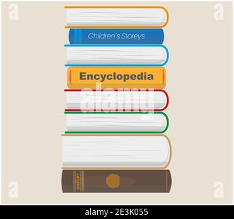 Illustration vectorielle pile de livres sur fond clair Illustration de Vecteur