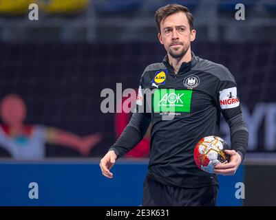 Madinat Sittah Uktubar, Égypte. 19 janvier 2021. Handball: Coupe du monde, Allemagne - Hongrie, cycle préliminaire, Groupe A, Matchday 3. Patrick Groetzki en Allemagne s'échauffe. Credit: Sascha Klahn/dpa/Alay Live News Banque D'Images