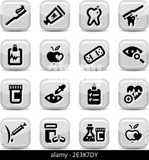 Ensemble élégant d'icônes de santé créé pour les applications mobiles, Web et. Illustration de Vecteur
