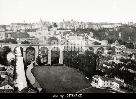 Photographie du XIXe siècle : vue sur le Luxembourg. Banque D'Images