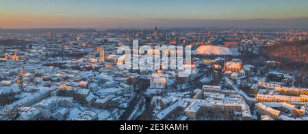 Paysage aérien de la ville de Vilnius, capitale de la Lituanie Banque D'Images
