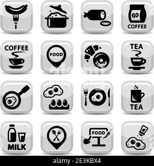 Ensemble élégant d'icônes vecteur alimentaire créé pour les applications mobiles, Web et. Illustration de Vecteur