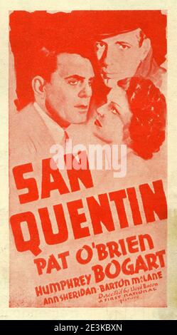 PAT O'BRIEN HUMPHREY BOGART et ANN SHERIDAN à SAN QUENTIN Directeur 1937, LLOYD BACON Story Robert Tasker et John Bright Warner Bros. / premiers distributeurs nationaux (Royaume-Uni) Banque D'Images