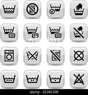 Icônes de blanchisserie pour le Web et le mobile. Tous les éléments sont regroupés. Illustration de Vecteur
