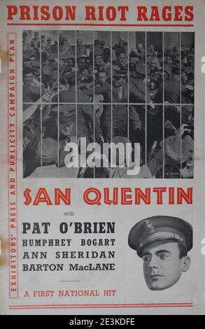 PAT O'BRIEN HUMPHREY BOGART et ANN SHERIDAN à SAN QUENTIN Directeur 1937, LLOYD BACON Story Robert Tasker et John Bright Warner Bros. / premiers distributeurs nationaux (Royaume-Uni) Banque D'Images