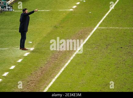 Russell Martin, directeur de la Dons de Milton Keynes, lors du match de la Sky Bet League One au stade MK de Milton Keynes. Date de la photo: Mardi 19 janvier 2021. Banque D'Images