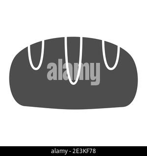 Icône de pain solide, concept de boulangerie, signe de pain sur fond blanc, icône de pain en style glyphe pour le concept mobile et la conception de Web. Graphiques vectoriels. Illustration de Vecteur