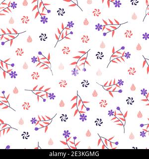 Motif fleuri tendance à motif fleuri effet vectoriel sans couture. Texture moderne et élégante. Fleurs de fond pour l'impression et le textile. Illustration de Vecteur
