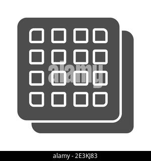 Biscuits carrés icône solide, concept de confiserie, signe biscuit croustillant sur fond blanc, icône de craquelins sains en style glyphe pour mobile Illustration de Vecteur