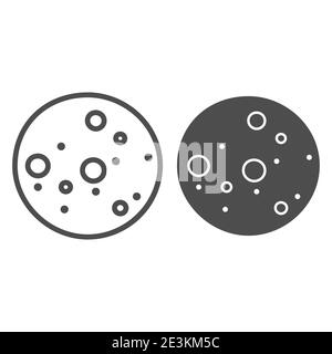 Cookie Biscuit ligne et icône pleine, concept de confiserie, cookies signe sur fond blanc, chocolat puce cookie icône dans le style de contour pour mobile Illustration de Vecteur