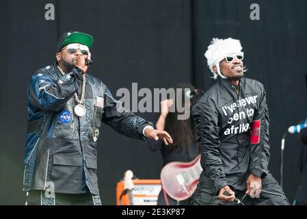 OutKast se déroule en direct sur scène le 3 jour du Wireless Festival 2014, à Finsbury Park - Londres Banque D'Images