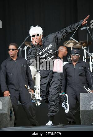 Andre 3000 d'Outkast se produit en direct sur scène le jour 3 du Wireless Festival 2014, à Finsbury Park - Londres Banque D'Images