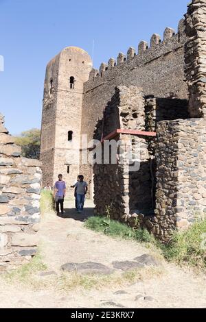 Gondar, Ethiopie - Palais d'Iyasu I à l'intérieur de l'enceinte royale Banque D'Images