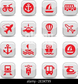 Jeu d'icônes de vecteur de transport pour le Web et les mobiles. Tous les éléments sont regroupés. Illustration de Vecteur