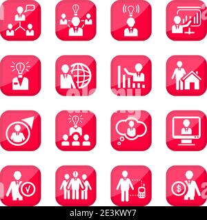 Ensemble d'icônes du vecteur de ressources humaines pour le Web et les mobiles. Tous les éléments sont regroupés. Illustration de Vecteur
