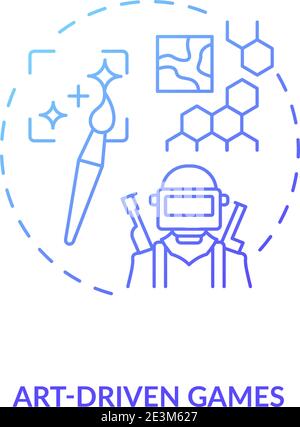 Icône de concept de jeux d'art Illustration de Vecteur