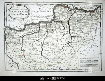 Carte de l'Autriche en 1791-1792 par Reilly 123. Banque D'Images