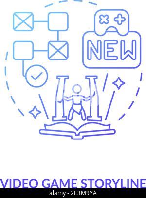 Icône de concept de scénario de jeu vidéo Illustration de Vecteur