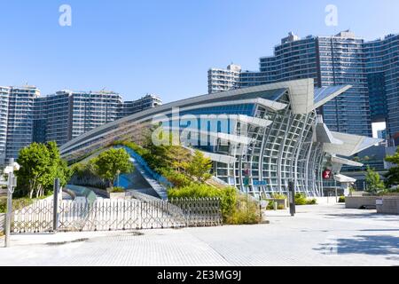 Hong Kong West Kowloon Station, le Terminus de Hong Kong, Medium Shot, Eye Level View Banque D'Images