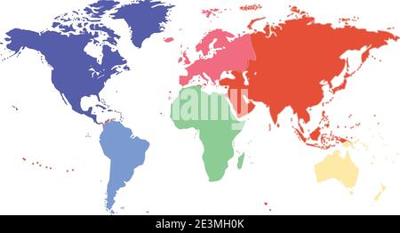 Illustration de la carte du monde colorée. Idéal pour les infographies. Illustration de Vecteur