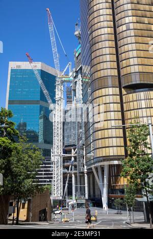 Bâtiment EY dans le centre-ville de George Street Sydney et adjacent Projet de développement urbain, Sydney, Australie Banque D'Images