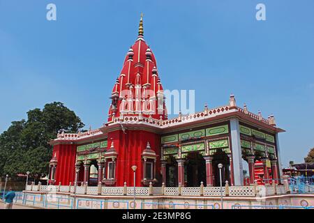 Le temple Dham Shyama Kali de mère Kali construit sur le pyre à Darbhanga, Bihar, Inde Banque D'Images