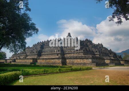 Borobudur Temple de jour, Yogyakarta, Java, Indonésie. Banque D'Images
