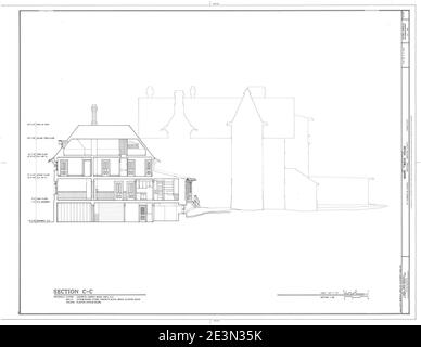 Mark Twain House - DESSIN HABS 00014a. Banque D'Images