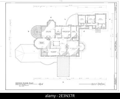 Mark Twain House - DESSIN DE HABS 00004a. Banque D'Images