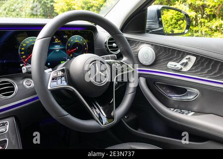 Hong Kong, Chine 16 octobre 2020 : Mercedes-Benz E-Class 2020 Interior 16 2020 octobre à Hong Kong. Banque D'Images