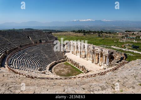 Turquie, province de Denizli, Pamukkale, Théâtre Hiérapolis Banque D'Images