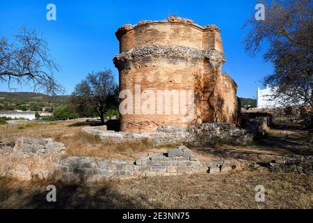 Ruines romaines de Milreu, Temple, Estoi, quartier de Faro, Algarve, Portugal Banque D'Images