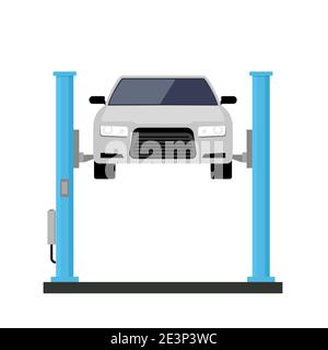 Service de réparation de voiture. Service de voiture mécanique à plat Illustration de Vecteur