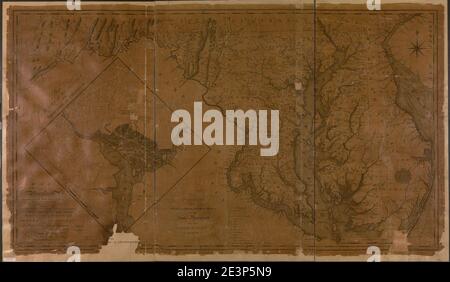 Carte de l'État du Maryland établie à partir d'un relevé réel de toutes les eaux principales, des routes publiques et des divisions des comtés; décrivant la situation des villes, des villes, des villages, Banque D'Images