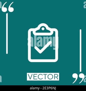 Vérification du presse-papiers icône de vecteur de signe entourée icône linéaire. Ligne de contour modifiable Illustration de Vecteur