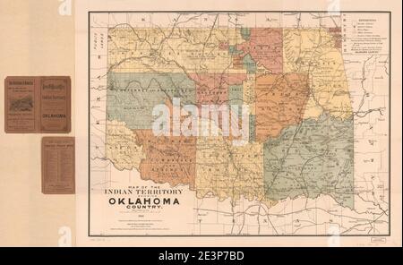 Carte du territoire indien montrant le pays de l'Oklahoma Banque D'Images