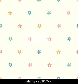 Motif étoiles. Joli motif de répétition sans couture représentant de petites étoiles dessinées à la main. Illustration de Vecteur