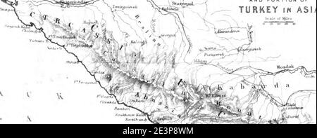 Carte du Caucase.Circassia et Kabarda. George Dodd. Histoire picturale de la guerre de Russie 1854-5-6. Banque D'Images