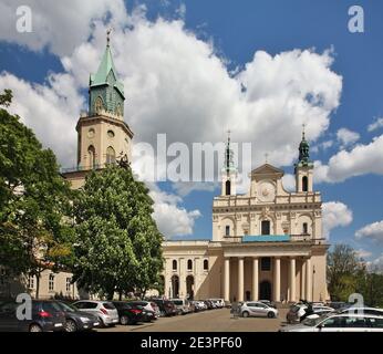 Cathédrale de Saint Jean Baptiste et de Trinity (Trynitarska) tour de Lublin. Pologne Banque D'Images