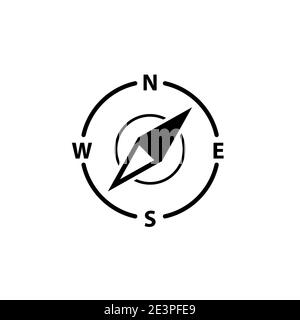 Icône du logo de la boussole. Flèche vecteur nord orientation boussole carte gps navigateur Illustration de Vecteur